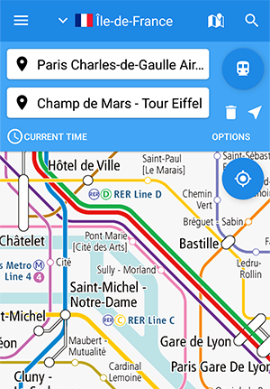 The railway map of France on our app 'World Transit Maps'
