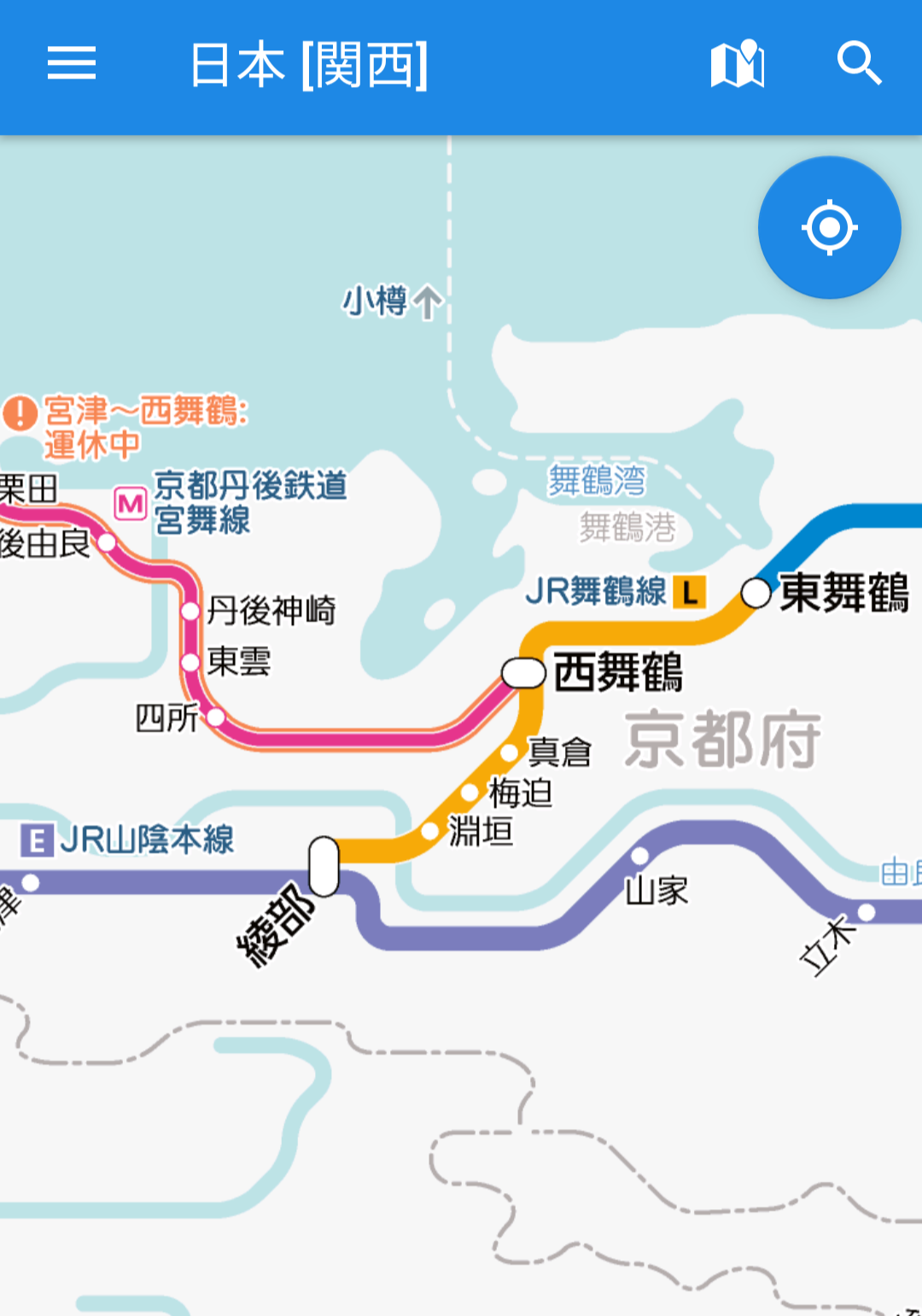 【路線図更新情報】JR舞鶴線の西舞鶴〜東舞鶴駅間が運転再開〜日本[関西]エリア 株式会社TOKYO STUDIO